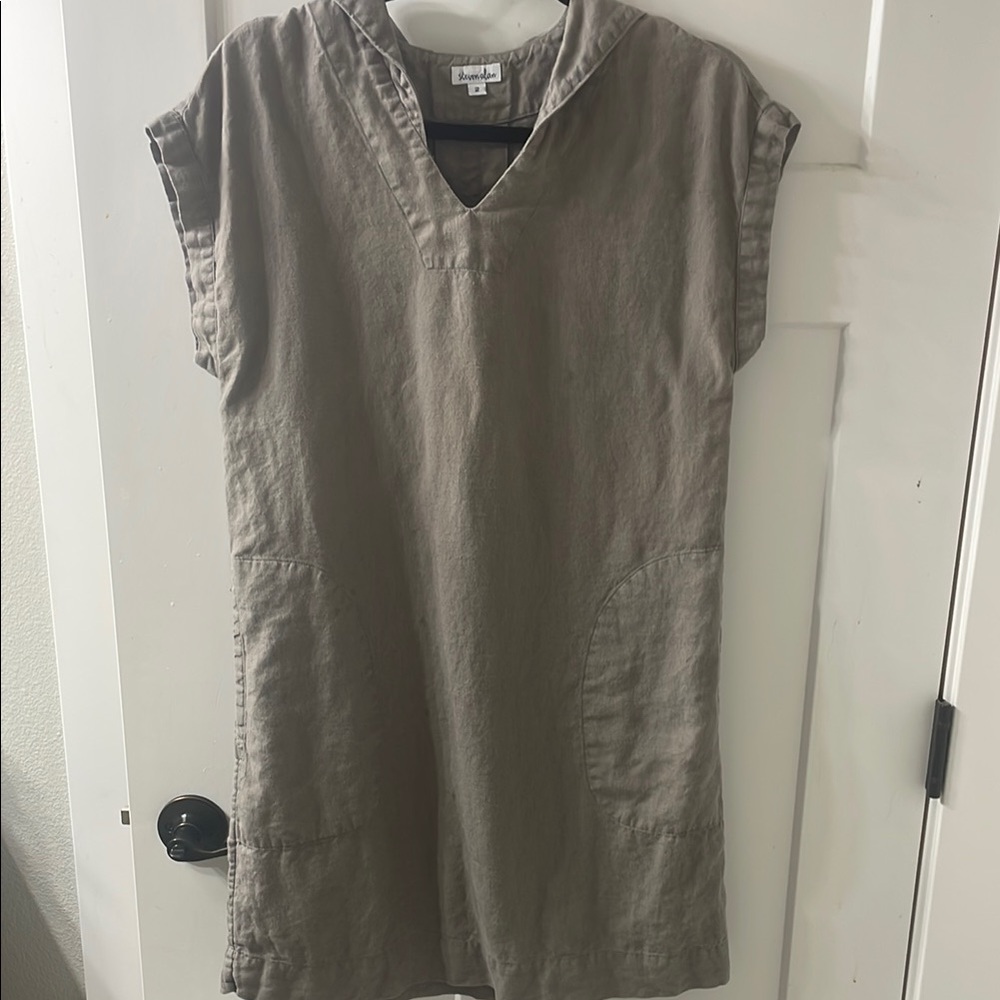 Steven Alan Beige Linen Top